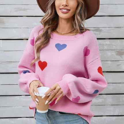 Angel Wings Heart Round Neck Long Sleeve Sweater