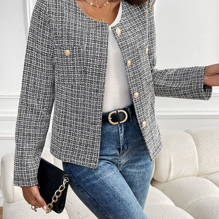 Perfee Plaid Long Sleeve Outerwear