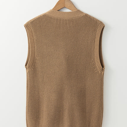 Button Up V-Neck Sweater Vest