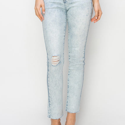 Risen Full Size High Rise Distressed Skinny Jeans