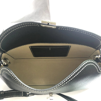 Swedish niche Toteme ladies lychee grain cowhide T-lock buckle simple commuting large-capacity shoulder Messenger bag clutch