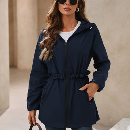 Outdoor Waterproof Long Sleeve Hooded Windbreaker