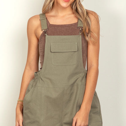 VERY J Adjustable Suspender Overalls with Pockets