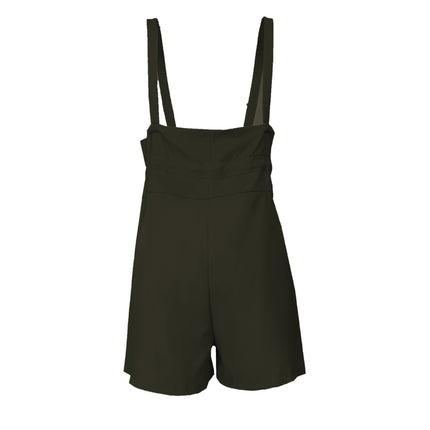 Drawstring Wide Strap Overalls with Pockets