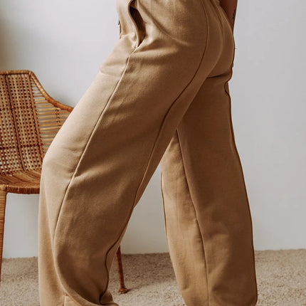 Drawstring Wide Leg Pants with Pockets