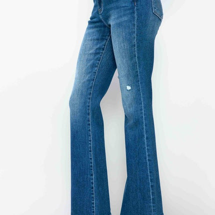 bytos Full Size High Rise Bootcut Jeans with Pockets