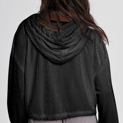 Drawstring Drop Shoulder Long Sleeve Hoodie