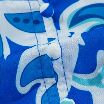 Printed Notched Three-Quarter Sleeve Blouse