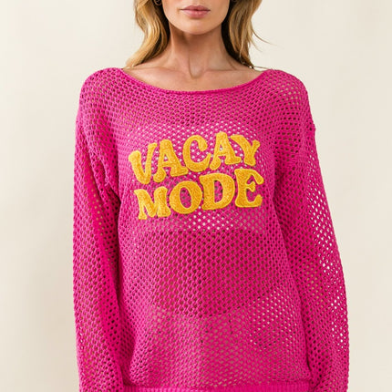 BiBi VACAY MODE Embroidered Knit Cover Up