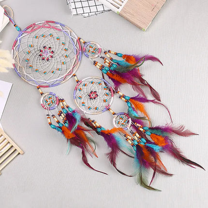 2023 New Dream catchers Retro 5 Ring Dream Catchers Home Decoration Indians Natural Stone Tree of Life Dreamcatcher Wall Hanging