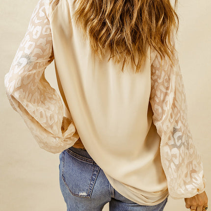 Tassel Tie Neck Long Sleeve Blouse