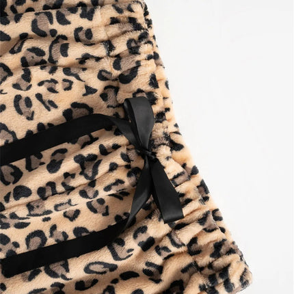 Leopard Wide Leg Plush Pants