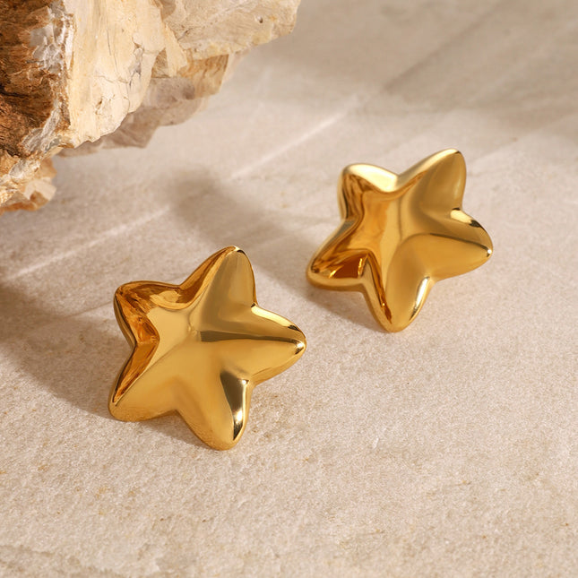 Stainless Steel Star Stud Earrings