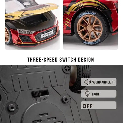 MINI AUTO 1:24 Simulation AUDI R8 IRON Alloy Sport Cars Toy Diecasts Vehicles Metal Model Car Decoration For Kids Gift Boy Toy
