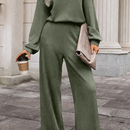 Round Neck Long Sleeve Jumpsuit - Vickie Lynn's
