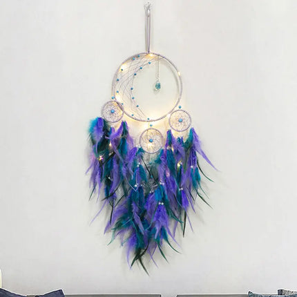 2023 New Dream catchers Retro 5 Ring Dream Catchers Home Decoration Indians Natural Stone Tree of Life Dreamcatcher Wall Hanging