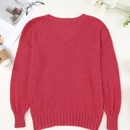 V-Neck Dropped Shoulder Sweater