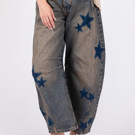 SAGE + FIG Star Wide Leg Jeans with Pockets