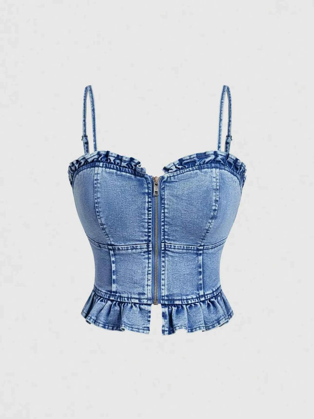 Sweetheart Neck Denim Cami