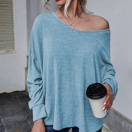 Full Size Double Tie Drop Shoulder Long Sleeve T-Shirt