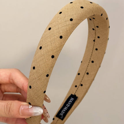 Polka Dot Polyester Wide Headband