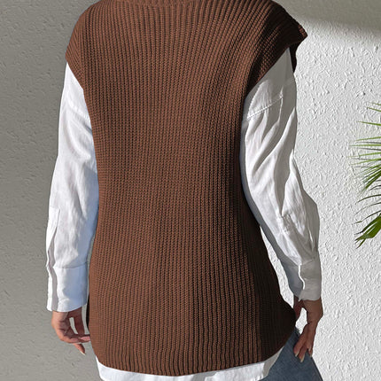 Flower V-Neck Sweater Vest