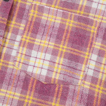 Plaid Collared Neck Button Up Shacket