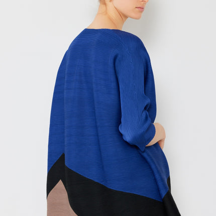 Marina West Swim Pleated Horizontal Rib Color Block Top