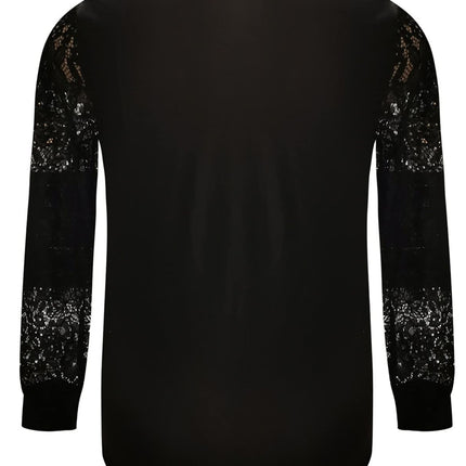 Full Size Lace Detail V-Neck Long Sleeve Blouse