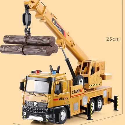 Large Truck Crane Engineering Vehicle Alloy Model Car Construction Toys Metal Diecast Toy Car Sound & Light Toys For Kids Gift