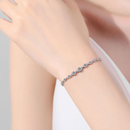 925 Sterling Silver Inlaid Moissanite Bracelet