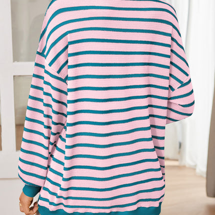 Lovelet Striped Contrast Long Sleeve Sweatshirt