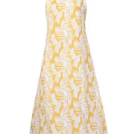 Slit Crisscross Printed Sleeveless Cami Dress