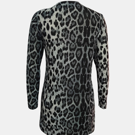 Leopard Button Up Long Sleeve Cardigan