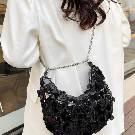 Sequin Chain Crossbody Bag