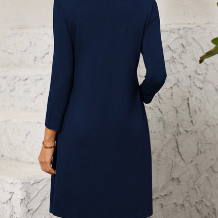 Quarter Zip Long Sleeve Dress