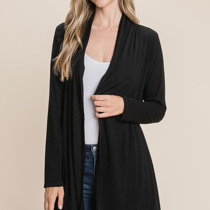 BOMBOM Open Front Long Sleeve Cardigan