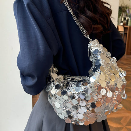 Sequin Chain Crossbody Bag