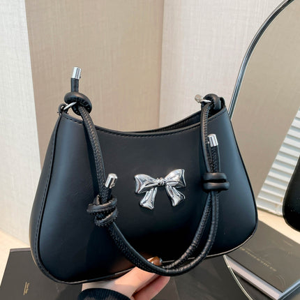 Bow PU Leather Knotted Strap Handbag