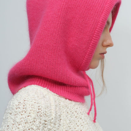 Drawstring Solid Color Thermal Knit Hat