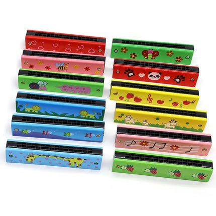 16 Holes Cute Harmonica Musical instrument Montessori Educational Toys Cartoon Pattern Kids Wind Instrument Children Gift Kids