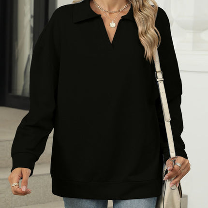 Johnny Collar Long Sleeve Sweatshirt