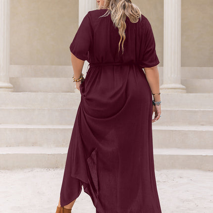 Plus Size Round Neck Half Sleeve Dress