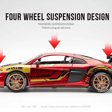 MINI AUTO 1:24 Simulation AUDI R8 IRON Alloy Sport Cars Toy Diecasts Vehicles Metal Model Car Decoration For Kids Gift Boy Toy