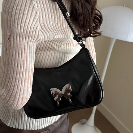 Butterfly PU Leather Knotted Strap Shoulder Bag