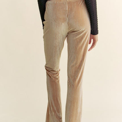 Davi & Dani Elastic Waist Knit Flare Pants