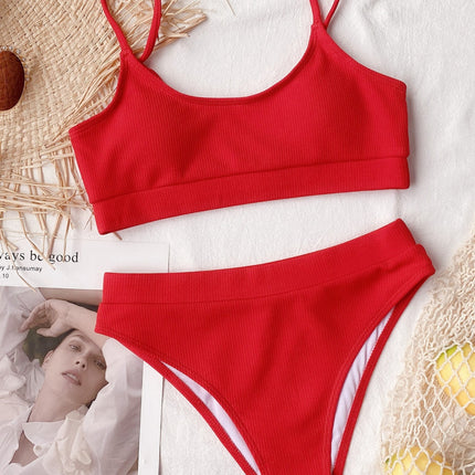 Scoop Neck Spaghetti Strap Two-Piece Swim Set