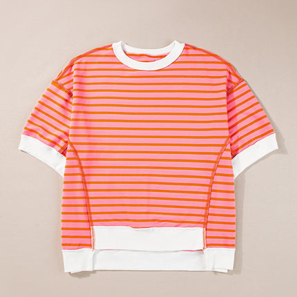 Striped Round Neck Half Sleeve T-Shirt