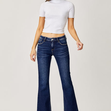 RISEN Full Size Low Rise Flare Jeans