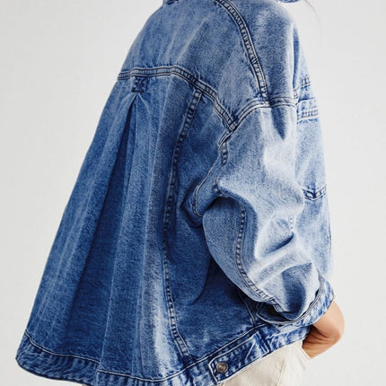 Pocketed Button Up Denim Jacket - Vickie Lynn's